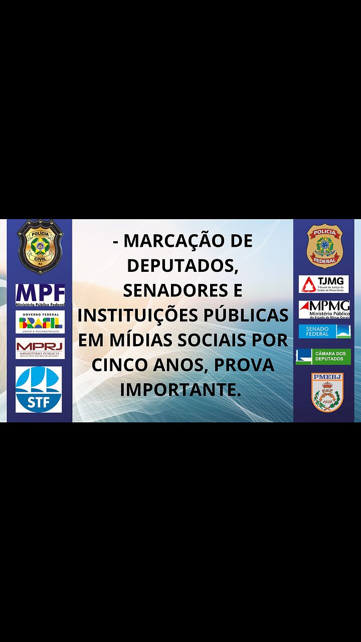 MARCAÇÃO DE DEPUTADOS, SENADORES E INSTITUIÇÕES PÚBLICAS. PROVAS IMPORTANTES.