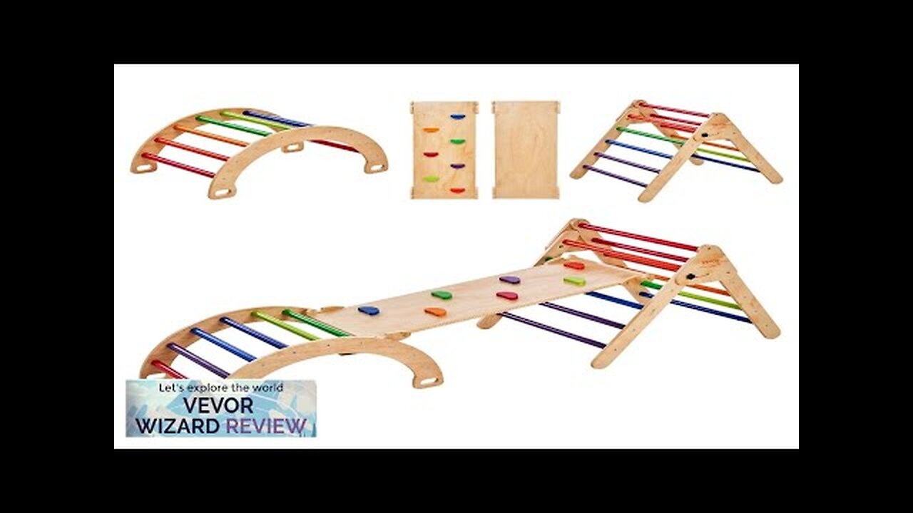 VEVOR Pikler Triangle Set 5 in 1 Toddler Climbing Toys Indoor Playground Review