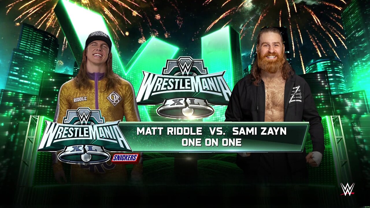 WWE 2k25 Matt Riddle vs Sami Zyan