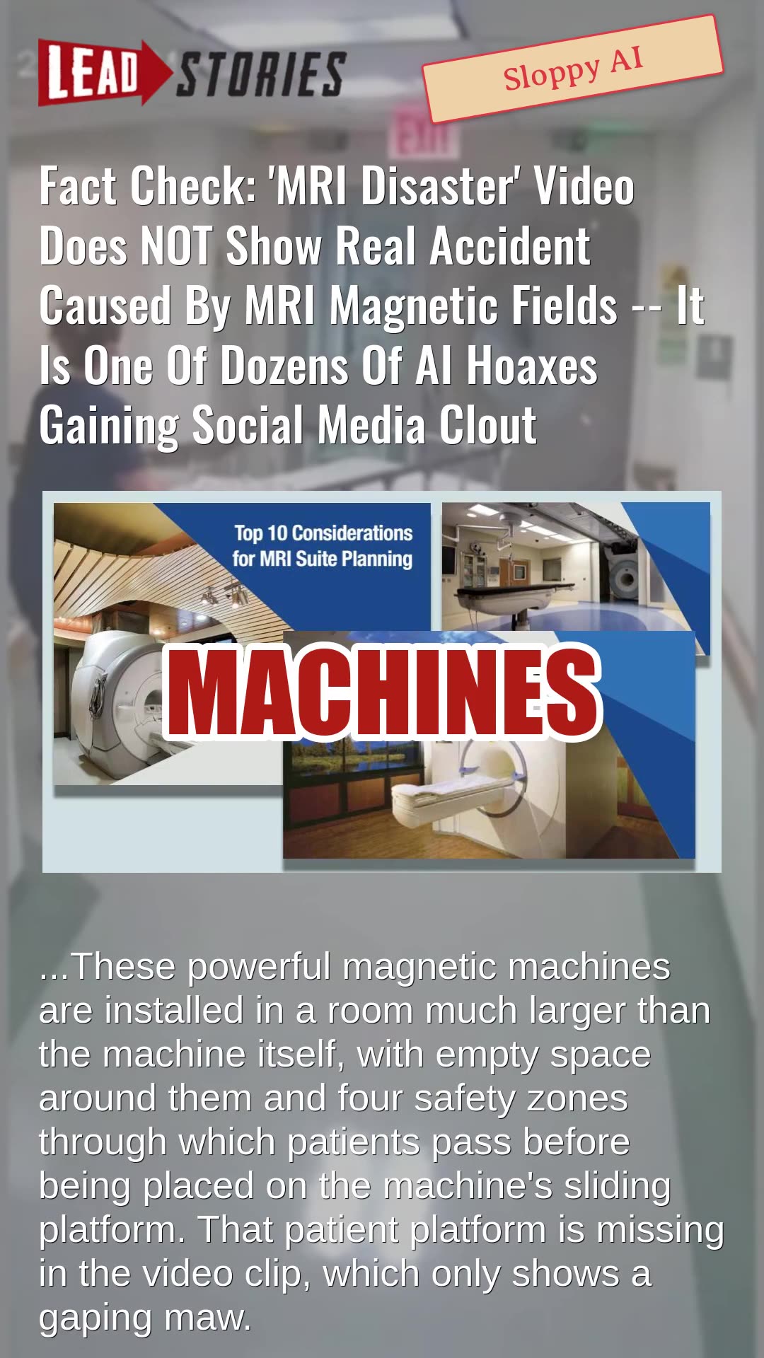 Fact Check: MRI Disaster Video Does NOT Show Real Accident Caused By MRI Magnetic Fields