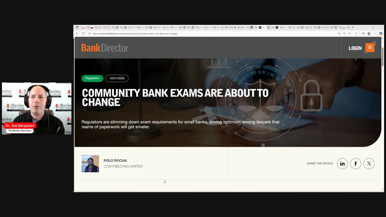 Are regulatory exams about to get better for Community Banks?