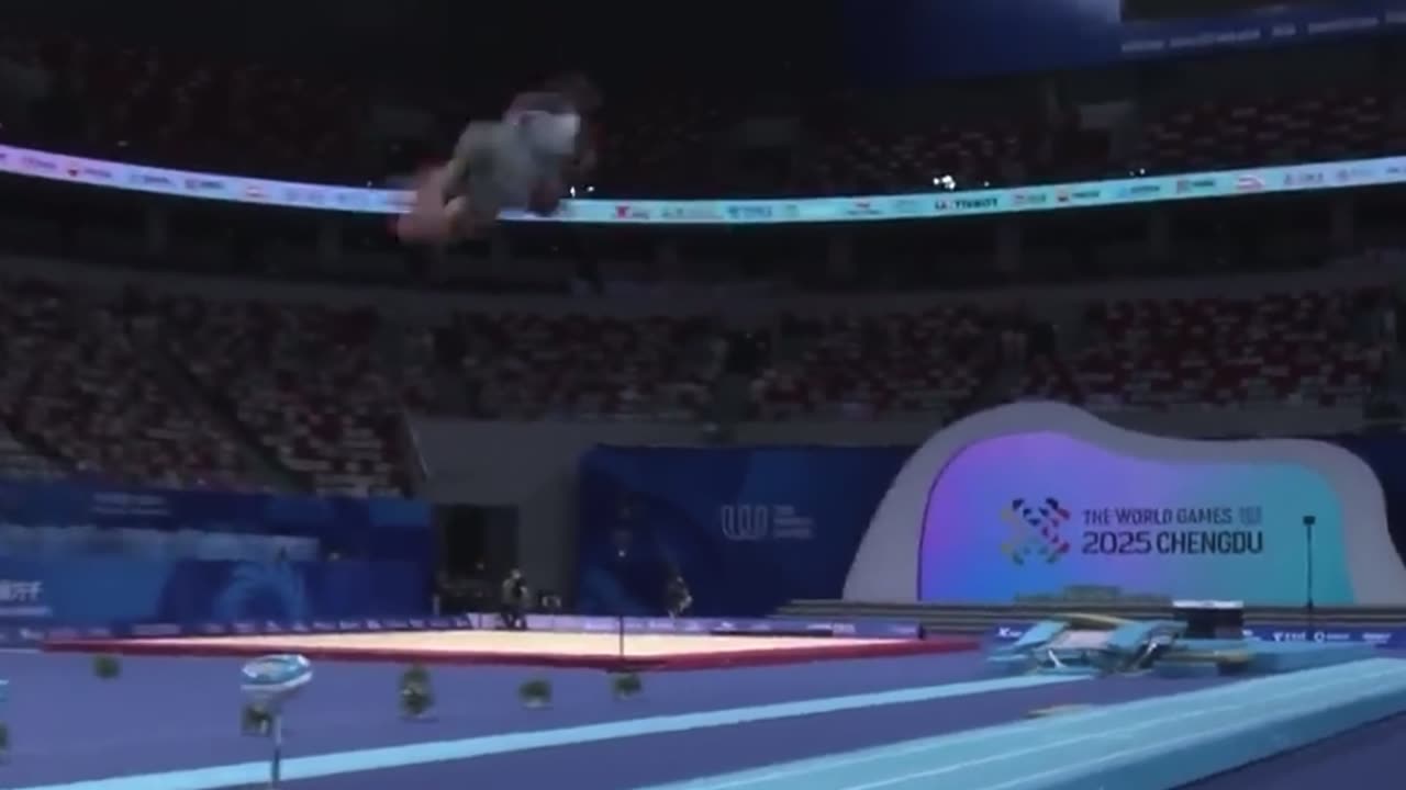 Azerbaijan gymnast performs a WORLDS FIRST on Men's Tumbling | The World Games 2025