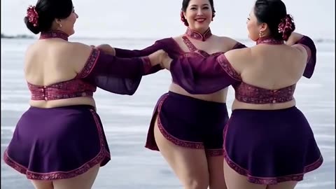 Four Beautiful FAT Women with Magical Dance on Ice Mountain #agt #dance