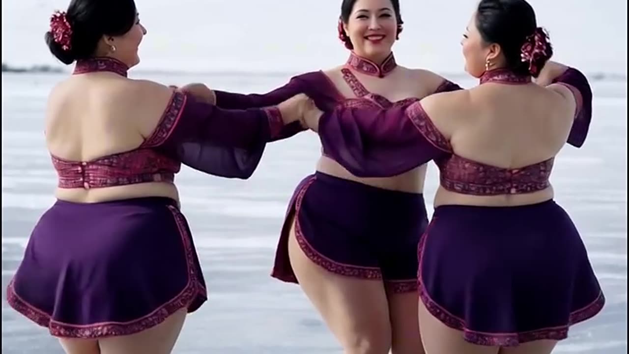 Four Beautiful FAT Women with Magical Dance on Ice Mountain #agt #dance