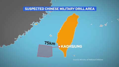 Taiwan's defense ministry says China has designated a zone for live-fire