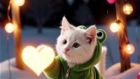 His Heart Glows 💖🥺 #cat#cat #cute #cats #winter #love