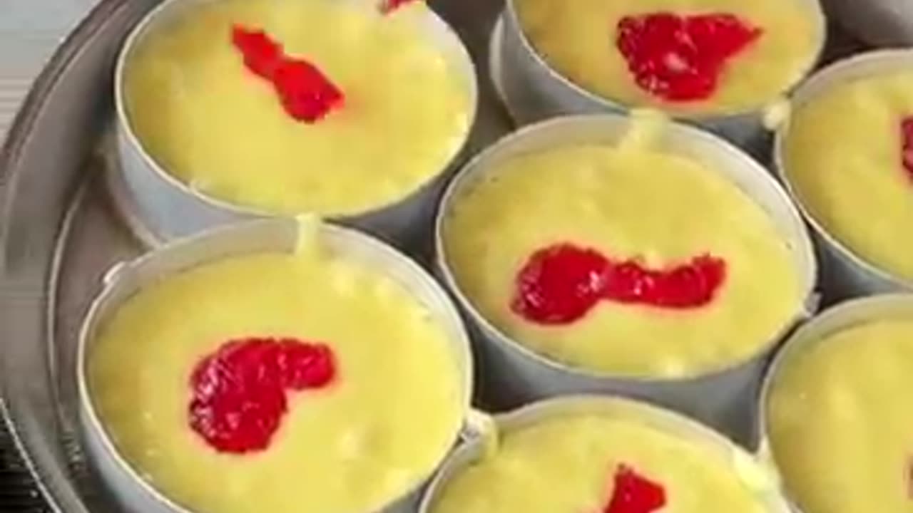 Street Food Dessert You Must Try! Golden Egg Cake Making Process