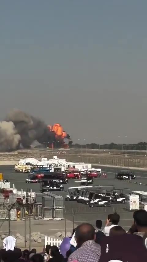 An Indian HAL Tejas fighter jet crashed during an aerial display at the Dubai Air Show