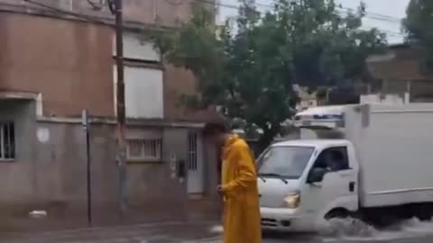 Torrential Rain Brought Flash Floods in Rosario of Santa Fe Argentina