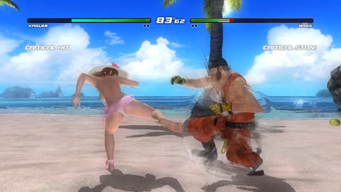 Dead or Alive 5 Last Round: Kasumi (costume 37) vs Bass - 4K