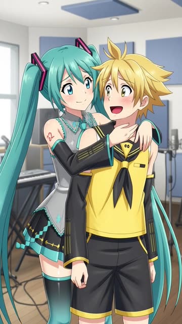 Hatsune Miku Huging kagamine len