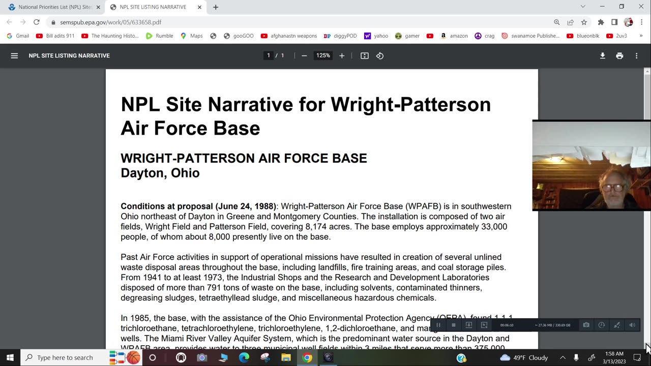 Ohio toxic military bases...