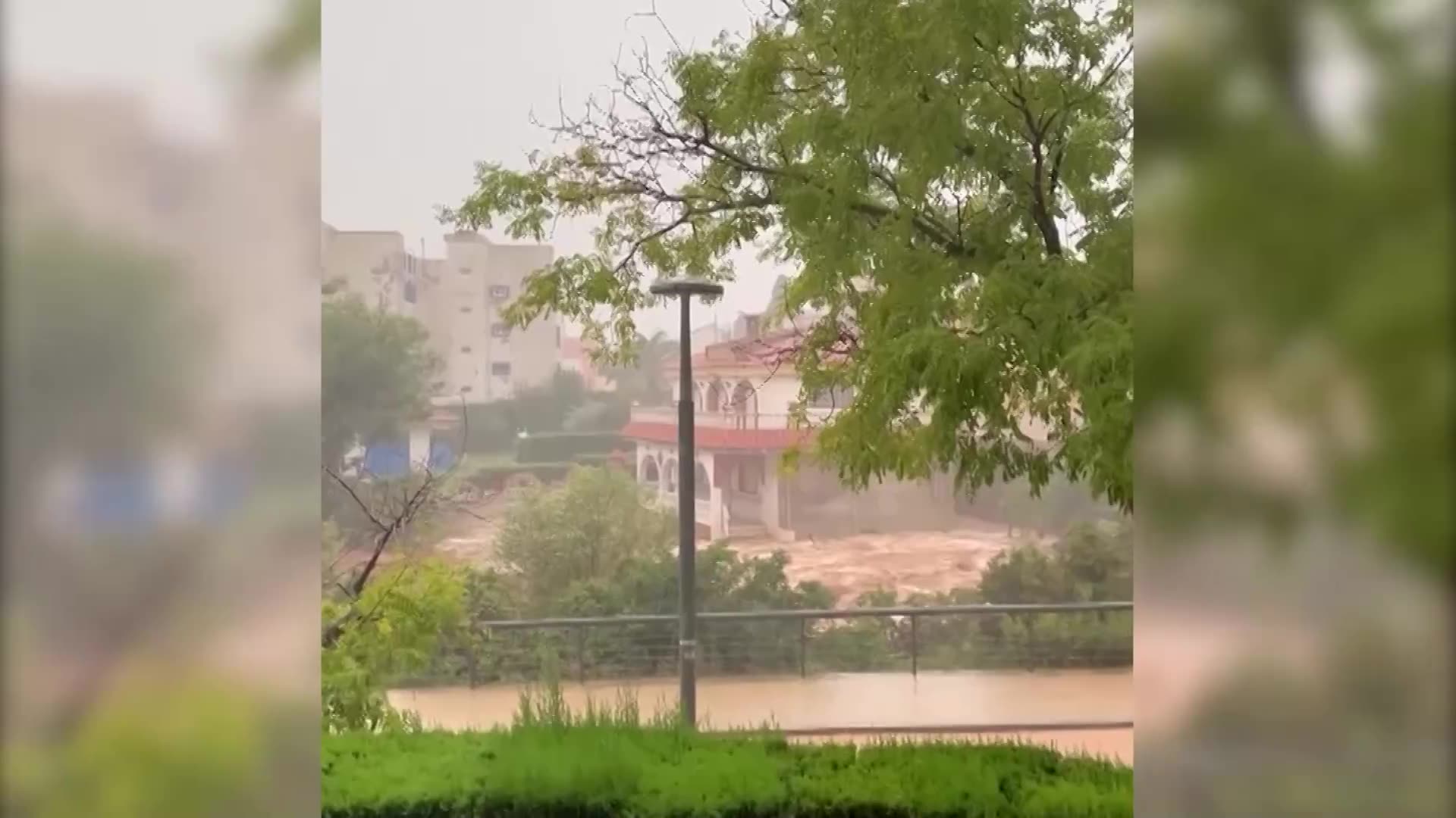 Eyewitness footage shows flood raging through Catalonia