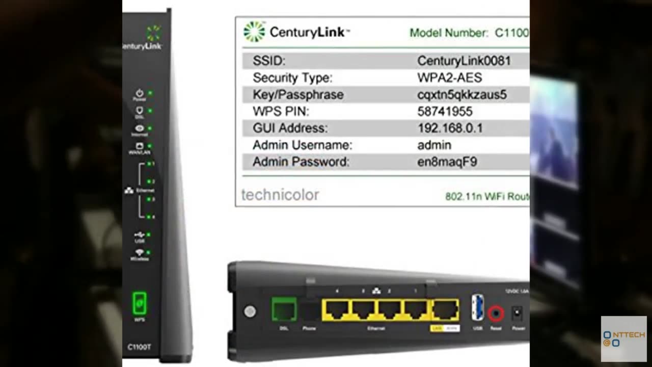CenturyLink Technicolor C1100T Vdsl2 Modem 802.11n WiFi Router