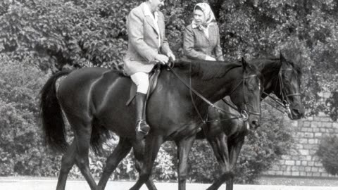 Queen Elizabeth & Ronald Reagan’s Horseback Ride + Trooping the Colour 1991