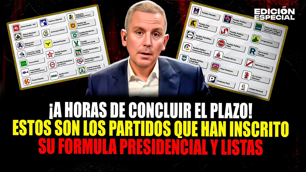 #EnVivo Elecciones: vence el plazo y estos partidos ya inscribieron planchas y listas parlamentarias