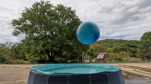 Slow Motion Special Big Blue Ball Drop / Splash