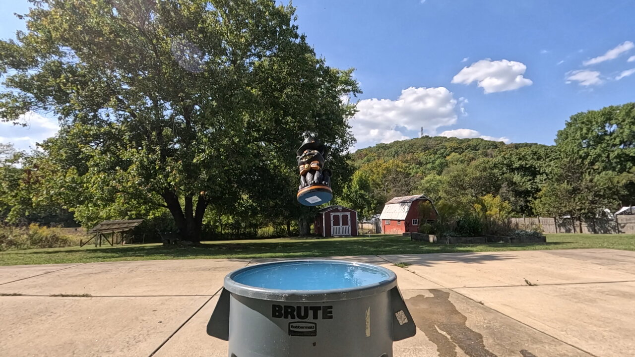 Slow Motion Halloween Cat Statue Drop / Splash