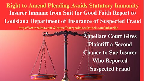 Right to Amend Pleading Avoids Statutory Immunity