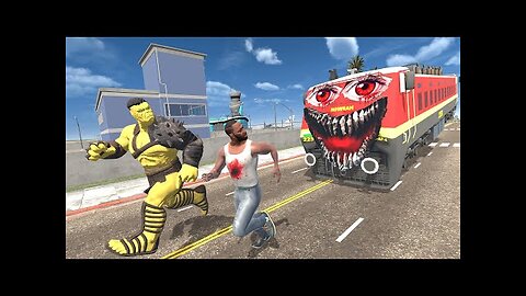 Franklin Become Hulk To Kill Haunted Train In Indian Bike Driving 3d