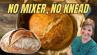 The EASIEST Bread You Will Ever Make with 100% Freshly Milled Wheat | No Knead Bread