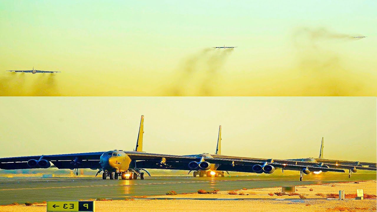 Three US Air Force B52H Stratofortresses are patrolling the Middle East skies!