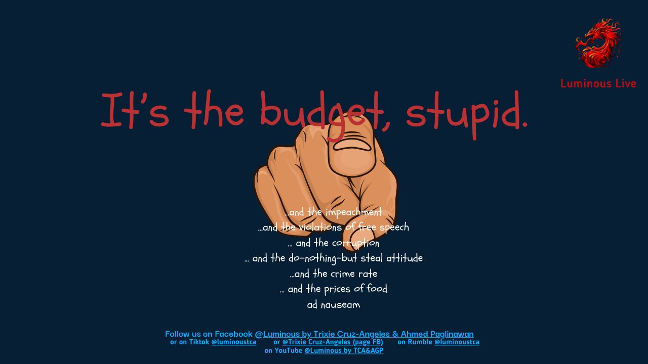 It's the budget, stupid