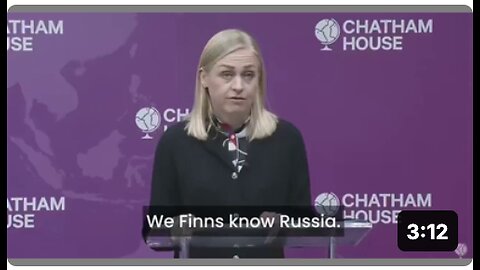 Straight from Chatham house - Finnish PM