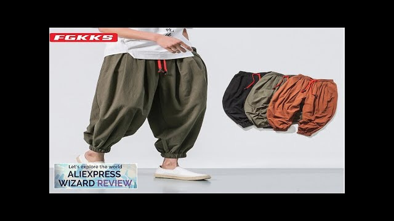 FGKKS Spring Men Loose Harem Pants Chinese Linen Overweight Sweatpants High Quality Review