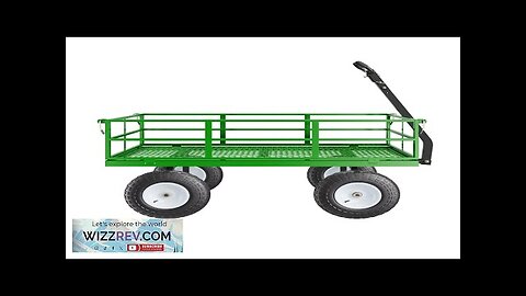 Steel Garden Cart 1200lbs Capacity Heavy Duty Wagon Utility Cart 13in Tires Review