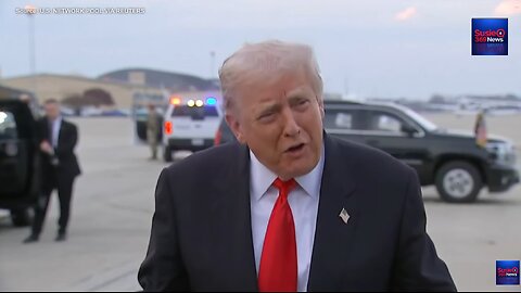 President Trump arrives at Joint Base Andrews, speaks to reporters
