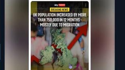 Sky news break the True Migration numbers - (Net) 750,000 migrants came in last year - UK