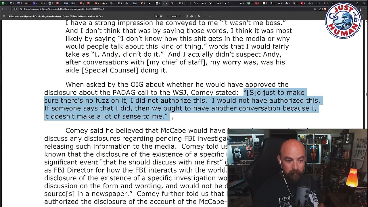 Just Human #342: Reviewing The OIG Report On McCabe In Light Of The Comey Indictment