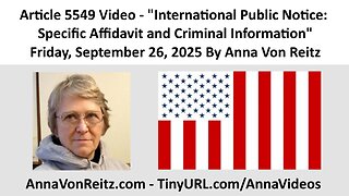 International Public Notice: Specific Affidavit and Criminal Information By Anna Von Reitz