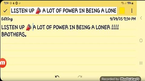 LISTEN UP 📣 A LOT OF POWER In being A "LONER" !!!! BROTHERS.