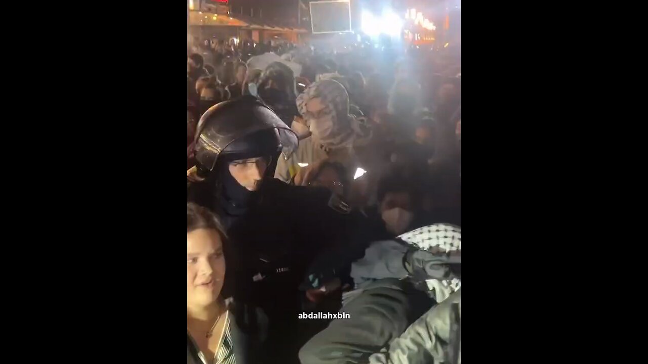 German Police rough with Palestine rioters.