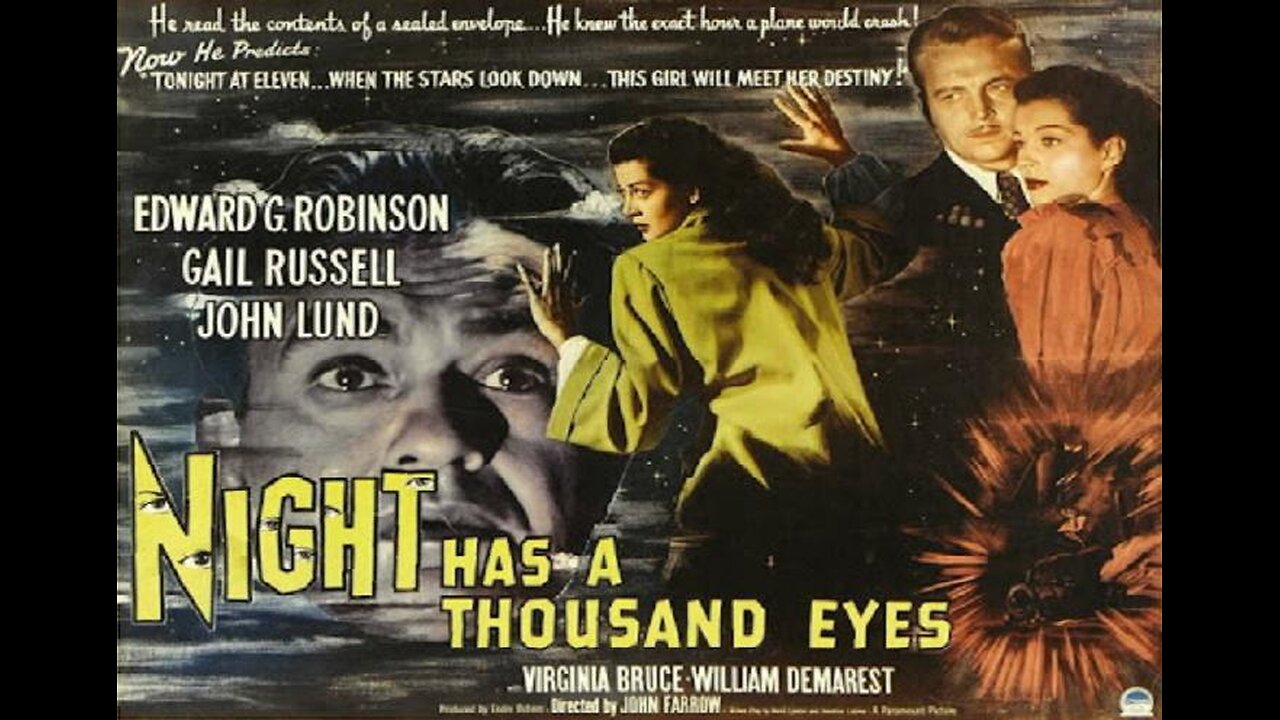 NIGHT HAS A THOUSAND EYES 1948 Fake Mentalist Suddenly Gains the Power of ESP FULL MOVIE in HD
