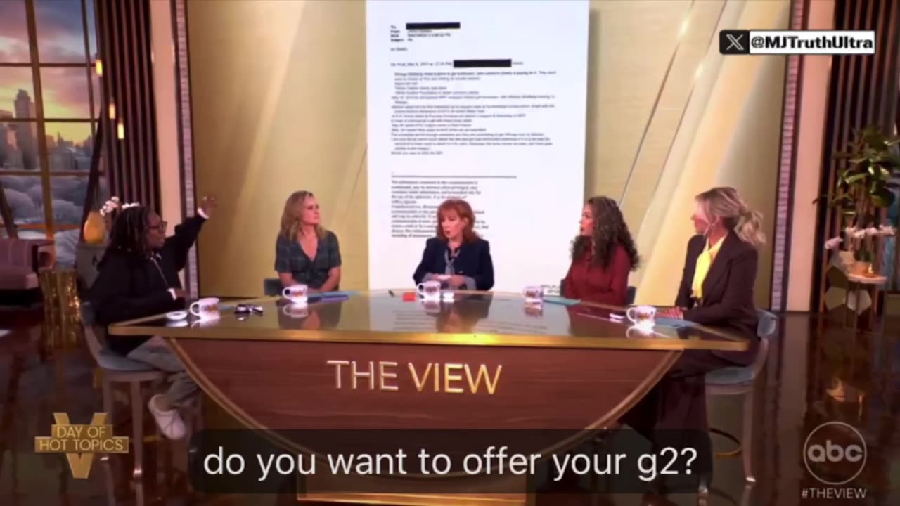 Whoopi Goldberg tries to explain why she asked to borrow Epstein’s jet lol