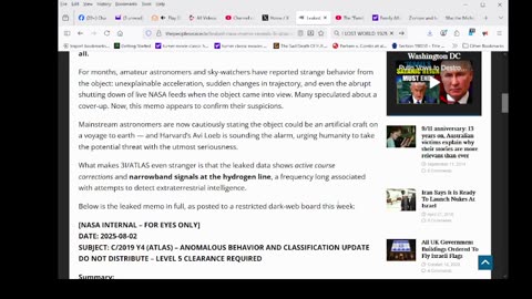 Leaked NASA Memo Reveals 3I/ATLAS Isn’t a Comet — It’s Under “Active Vector Control