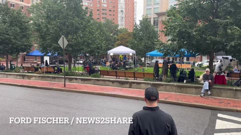 James Comey's ARMY of protestors are now outside the courthouse where he'll be arraigned