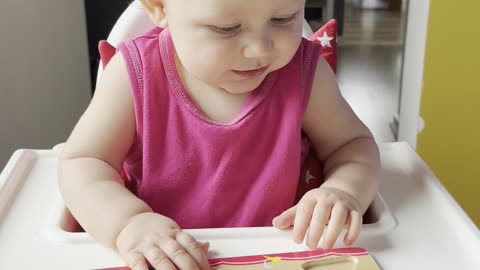 Baby Kayla is all focus today 🧩✨ She’s laying her puzzle
