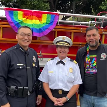 The Los Angeles Fire Chief, Kristin Crowley, promotes LGBTQ, DEI, and Gay pride parades.