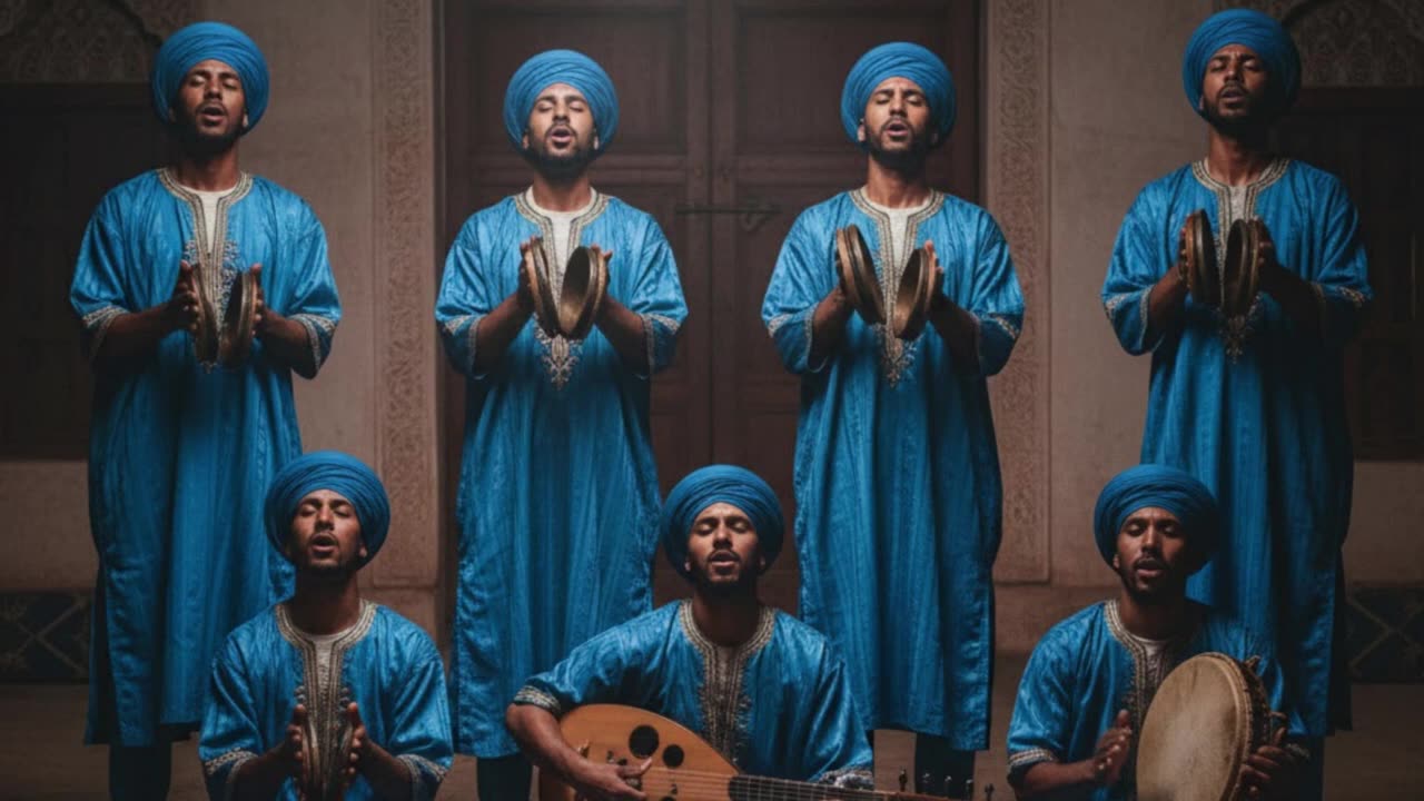 Powerful Moroccan Gnawa Music | (Original Song with Guembri & Qraqeb) | Relaxing AI EDM