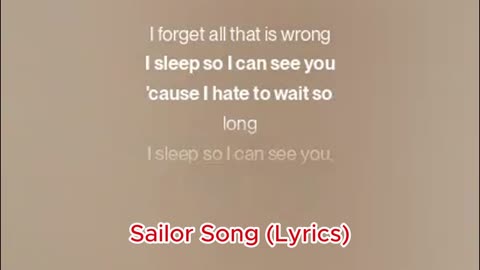 Sailor Song (Lyrics)