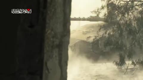 Palestinian resistance forces targeting an Israeli ‘Merkava’ tank with an ‘Al-Yassin 105' shell