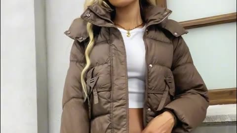 Trendy Women's Insulated Hooded Jacket for Cold Weather