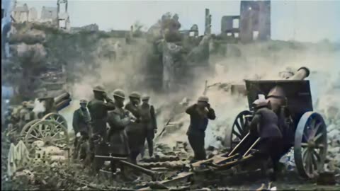 St. Mihiel Offensive 1918 - German prisoners, wounded, and U.S. artillery