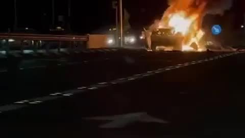 Car explosion: Car explosion on Highway 34 at the entrance to Kibbutz Erez in