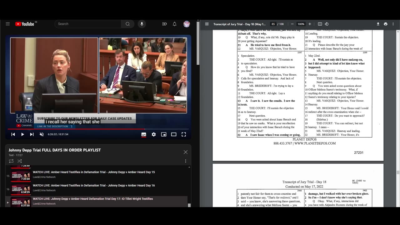 Couples react: Depp vs Heard transcripts of the trial day 17 (part 6)