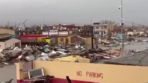 Aftermath of Category 5 Hurricane Melissa in Black River, Jamaica.